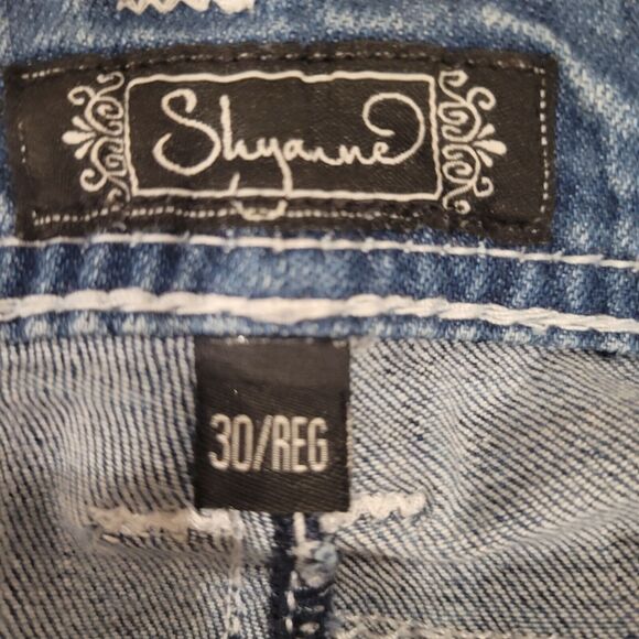 Shyanne Bootcut Western Low Rise Denim Jeans Rhinestone Embellished 32x27 - Picture 4 of 10
